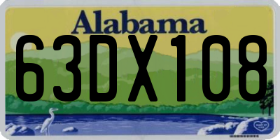 AL license plate 63DX108