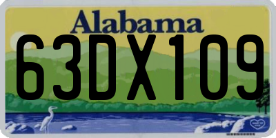 AL license plate 63DX109