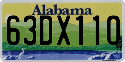 AL license plate 63DX110