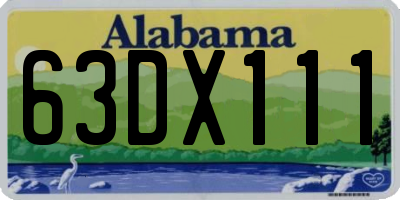 AL license plate 63DX111
