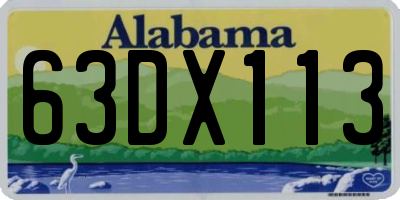 AL license plate 63DX113