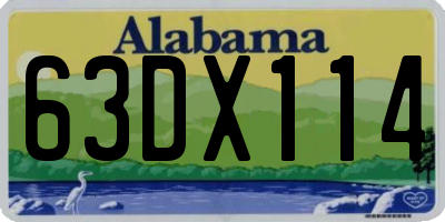 AL license plate 63DX114