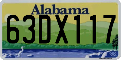 AL license plate 63DX117