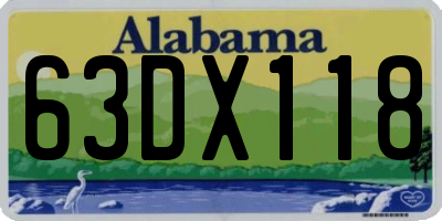 AL license plate 63DX118