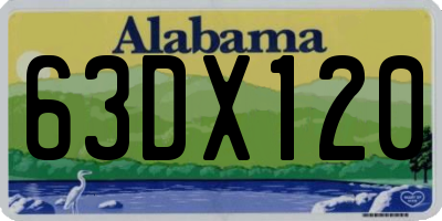 AL license plate 63DX120