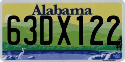 AL license plate 63DX122