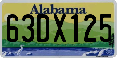 AL license plate 63DX125