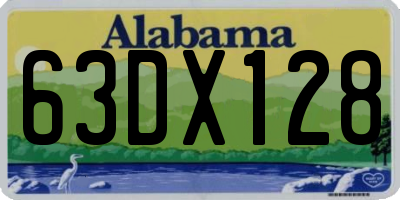AL license plate 63DX128