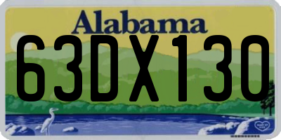 AL license plate 63DX130