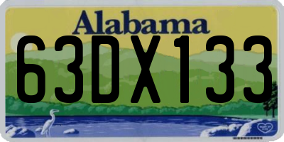 AL license plate 63DX133