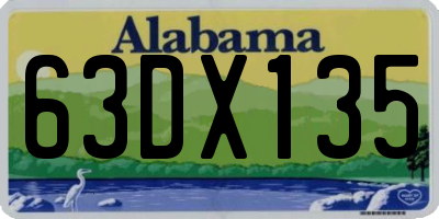 AL license plate 63DX135