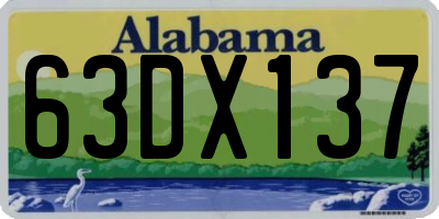 AL license plate 63DX137