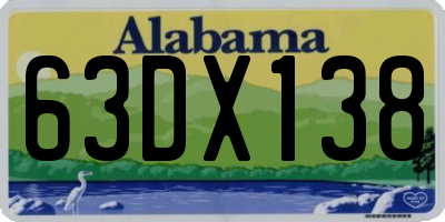 AL license plate 63DX138