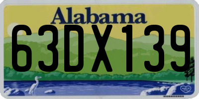AL license plate 63DX139