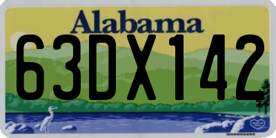 AL license plate 63DX142