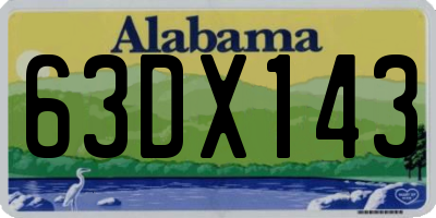 AL license plate 63DX143