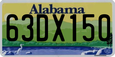 AL license plate 63DX150