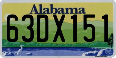 AL license plate 63DX151