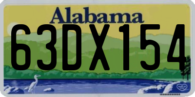 AL license plate 63DX154