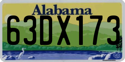 AL license plate 63DX173