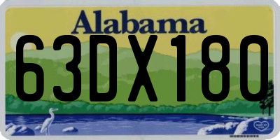 AL license plate 63DX180
