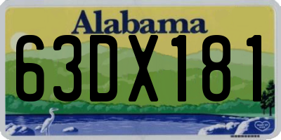 AL license plate 63DX181