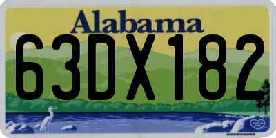 AL license plate 63DX182