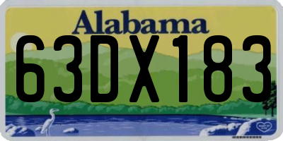 AL license plate 63DX183