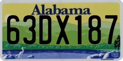AL license plate 63DX187