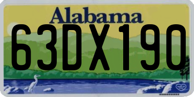 AL license plate 63DX190