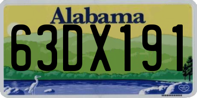 AL license plate 63DX191
