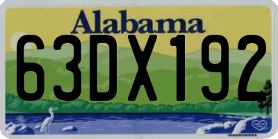 AL license plate 63DX192