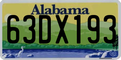 AL license plate 63DX193