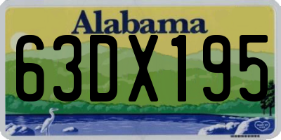 AL license plate 63DX195
