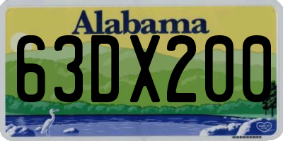 AL license plate 63DX200