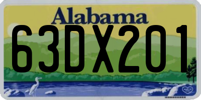 AL license plate 63DX201