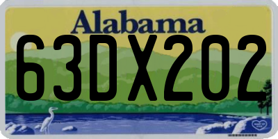 AL license plate 63DX202