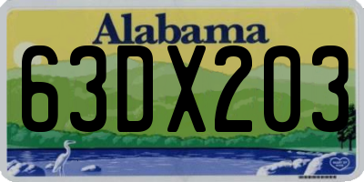 AL license plate 63DX203