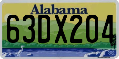 AL license plate 63DX204