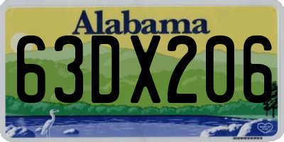 AL license plate 63DX206