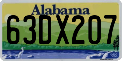 AL license plate 63DX207