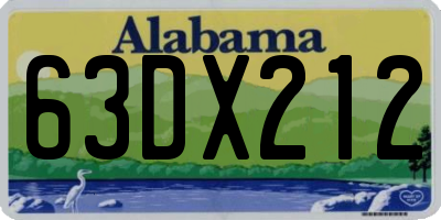 AL license plate 63DX212