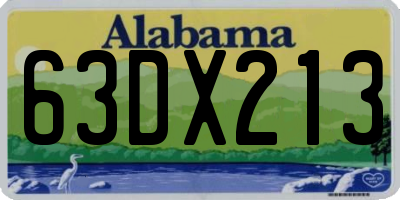 AL license plate 63DX213