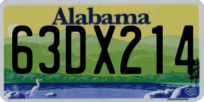 AL license plate 63DX214