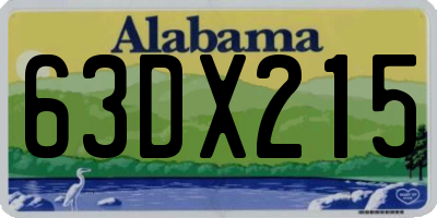 AL license plate 63DX215