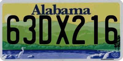 AL license plate 63DX216