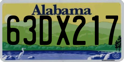 AL license plate 63DX217