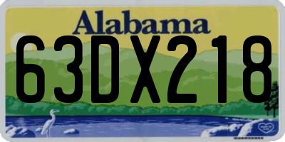 AL license plate 63DX218