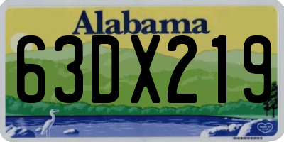 AL license plate 63DX219