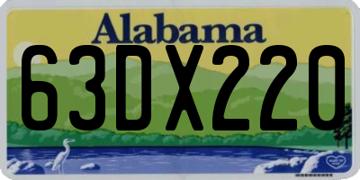 AL license plate 63DX220